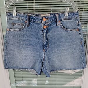 Universal Thread Vintage Midi Denim Women's Shorts Sz 10 Raw Hem